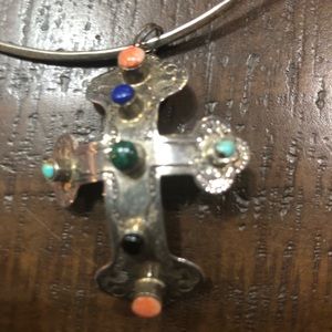 Sterling silver and stones choker